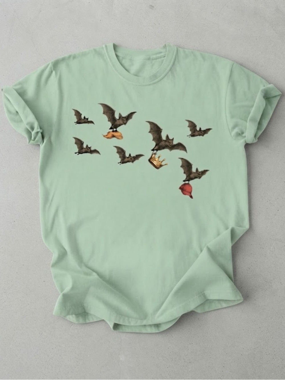 National Park After Dark Bigfoot Camping Mint Green Gildan T-Shirt